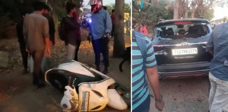 Woman killed, school students, car racing