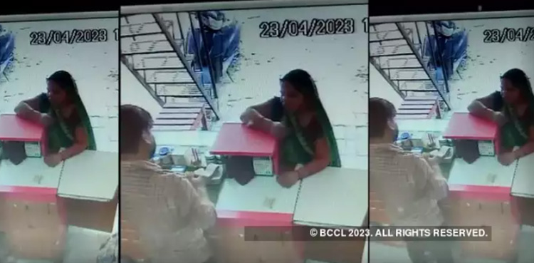 CCTV captures, woman stealing cellphone,