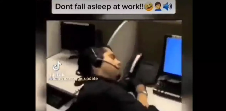 Viral Video, Man takes Nap at Work, colleagues Prank him