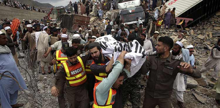 Rescue operation, site of landslide, Torkham border, completed