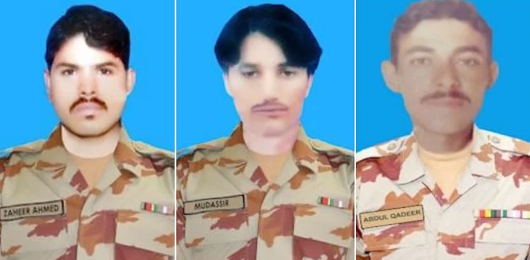 Three soldiers martyred, Balochistan shootout, ISPR, Zarghun area