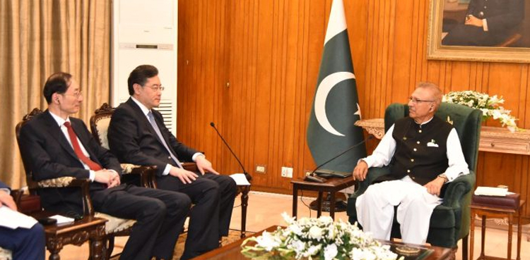 President Dr Arif Alvi, Chinese FM, Qin Gang, Pakistan, China