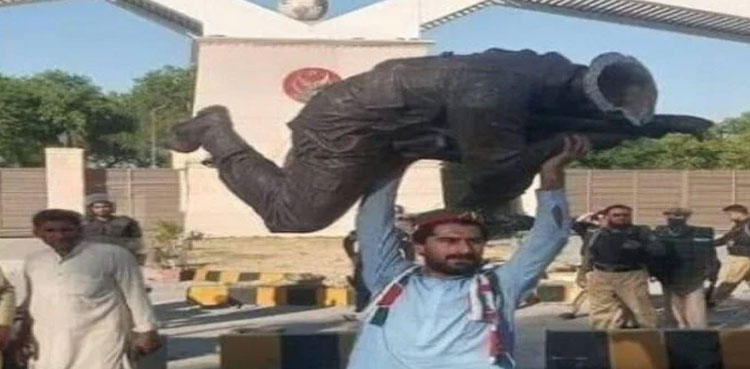 Four accused arrested, May 09 violence, Col. Sher Khan statue