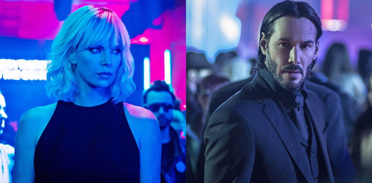 charlize theron, atomic blonde, keanu reeves, john wick, hollywood, crossover