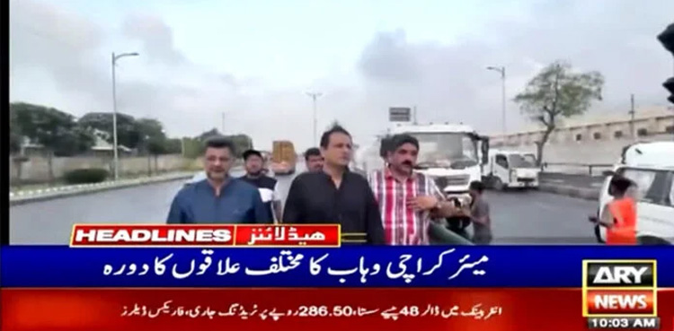 Karachi Mayor, sanitary works, early morning visit