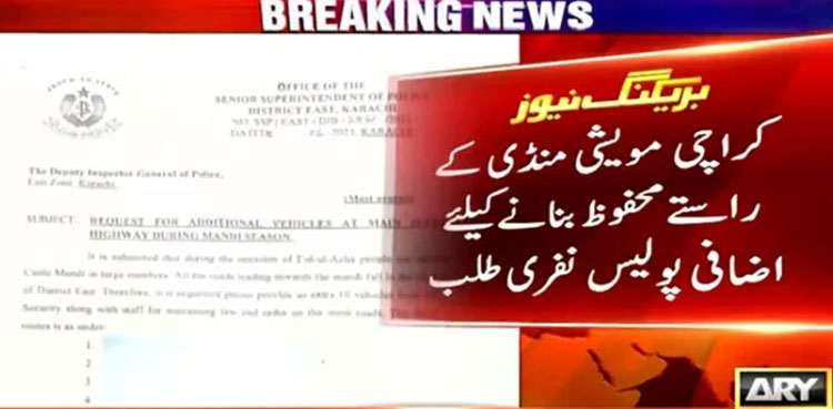 Additional police, Karachi Northern bypass, cattle market
