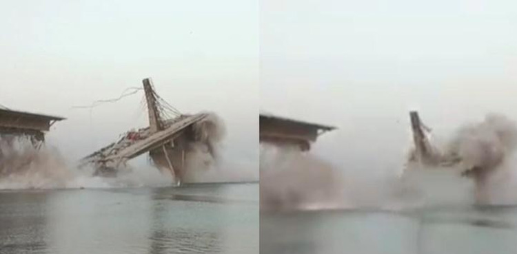 Massive 4-lane bridge fall, bridge falls like house of cards