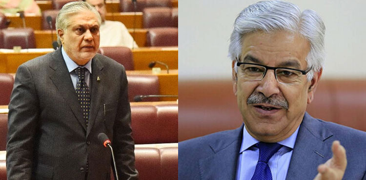 Khawaja Asif, Ishaq Dar, caretaker PM