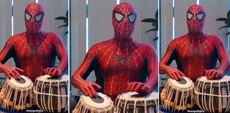 Spider-Man playing tabla, viral video