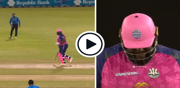 VIRAL, Rahkeem Cornwall, comical run-out, first ball in CPL