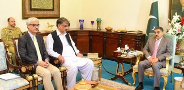 PM Kakar, AJK PM, Kashmir dispute