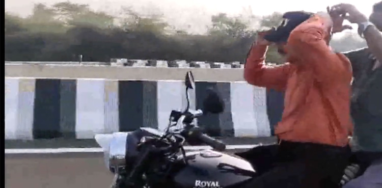 Politician perform stunts, Helmet violation, Viral video