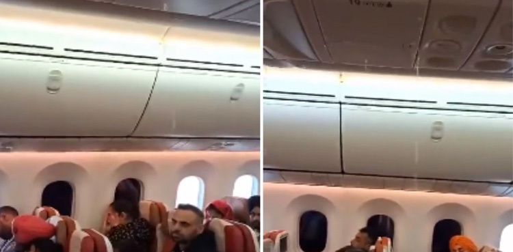 Viral video, Water leaks on flight, Air India flight, foreign airline flight 