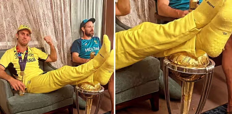 Mitchell Marsh defends controversial World Cup trophy act