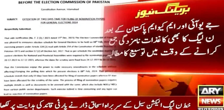 PML-N, deadline, filing nomination papers, general elections