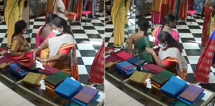 cctv footage chennai silk sari heist