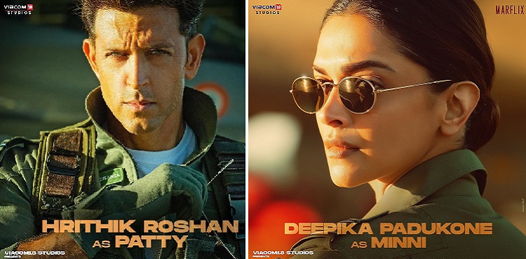 fighter, deepika padukone, hrithik roshan, first look, character poster
