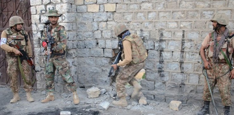 Security forces, gunned down, two wanted terrorists, KP