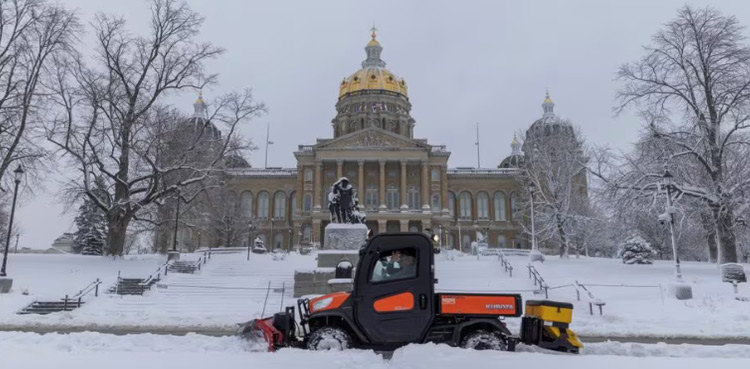 US winter storm, large US region, snow and ice
