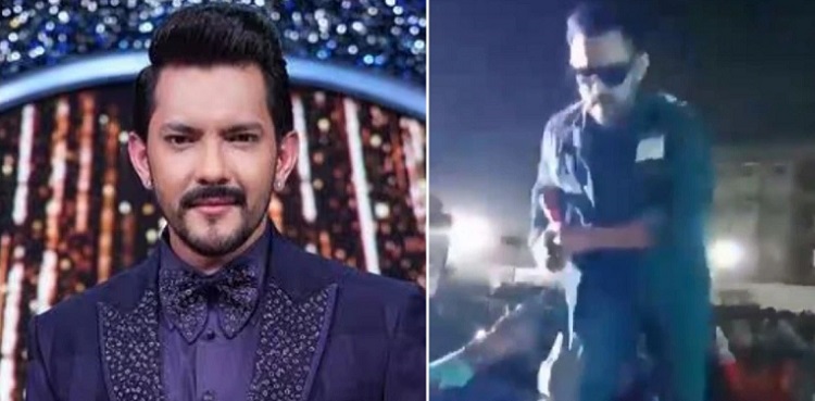 aditya narayan, viral video, hits fan at concert