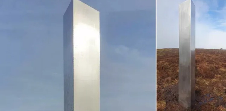 Viral, People stunned, giant mysterious monolith, monolith appears on hill