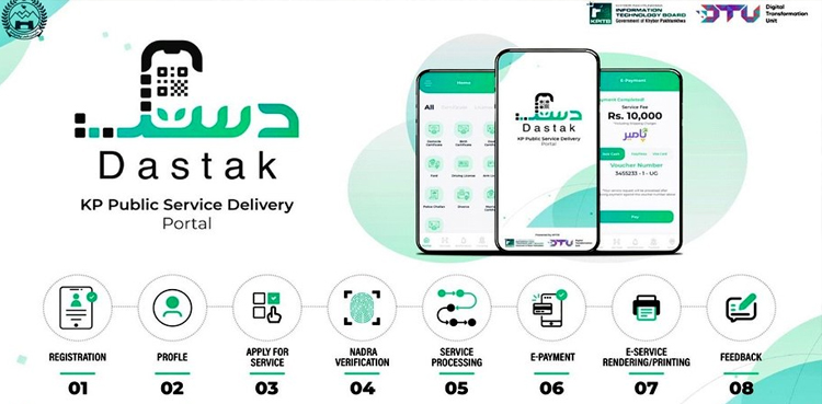 KP, Citizen Facilitation Center, mobile app, Dastak