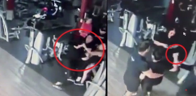 Woman's finger, finger bitten off, gym machine usage