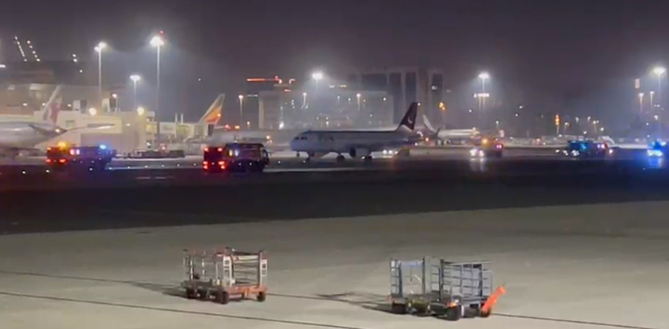 PIA flight, declares emergency, burning smell detected