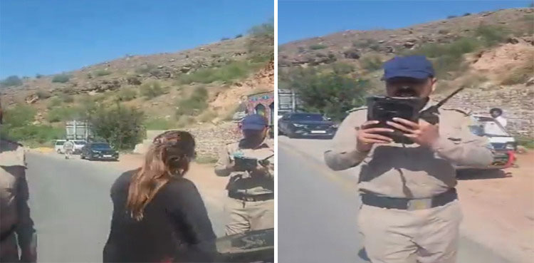woman driver booked misbehaving motorway cops