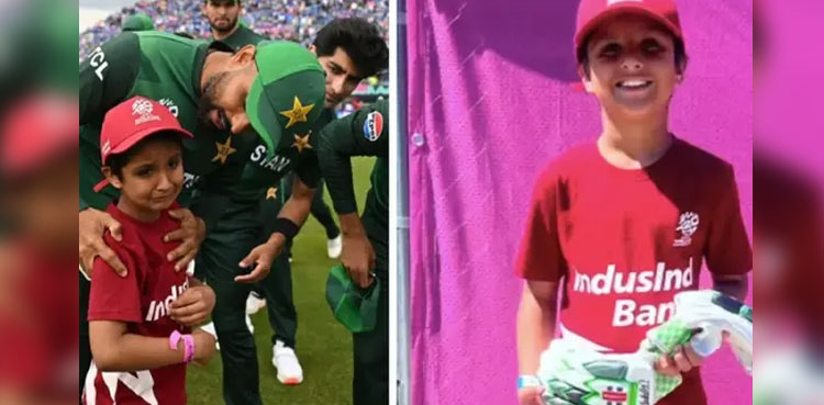 Viral: Babar Azam gifts batting gloves to crying child mascot