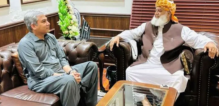 Interior Minister Mohsin Naqvi meets Fazlur Rehman