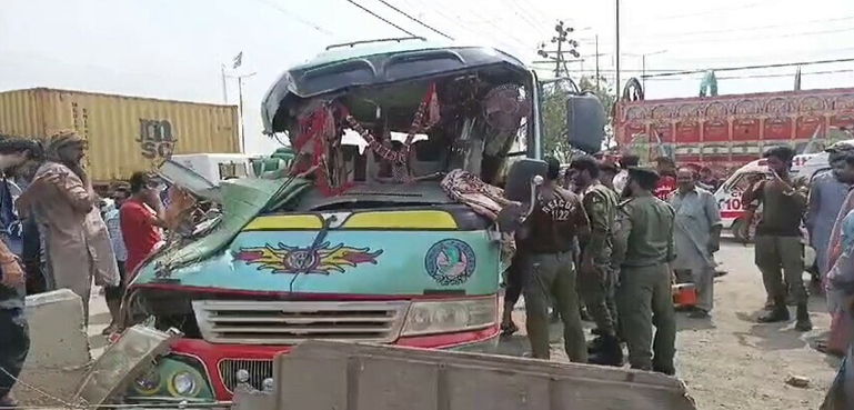 Seven die, picnic coaster upturns, Karachi
