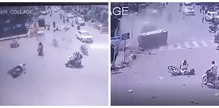 viral, video, overspeeding car, bike riders,