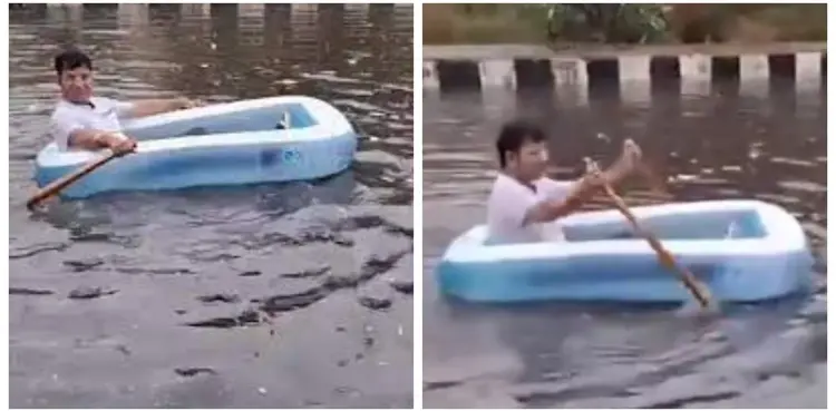viral, bjp, video, rains, delhi,
