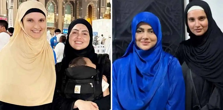 sania mirza, sana khan, hajj, viral pictures