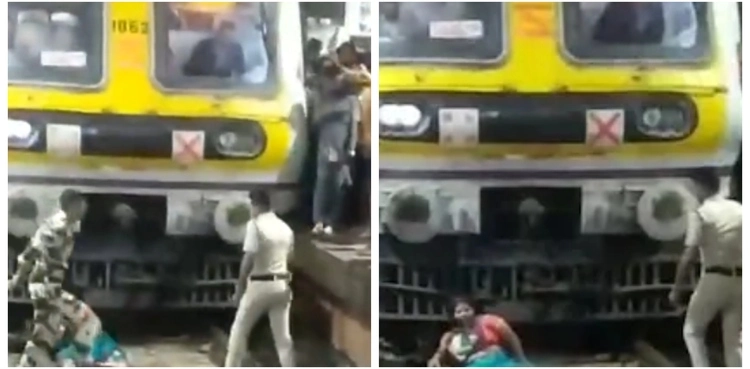 viral, woman, train, video,
