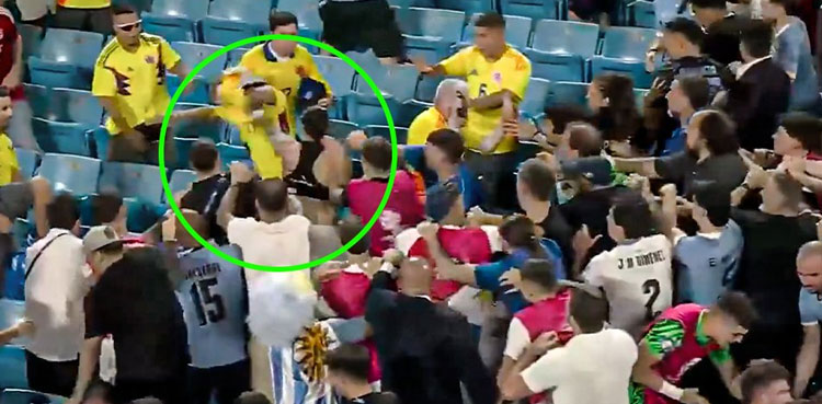 Watch: Uruguay players fight with Colombia fans after Copa America defeat