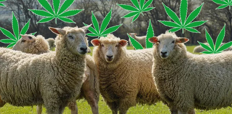 Sheep start behaving strangely, eating 100kg of weed, 100kg of cannabis