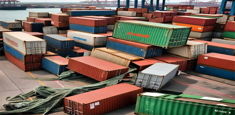 Karachi port containers toppled, Cyclone Asna, South Asia Port Terminal (SAPT), China Port