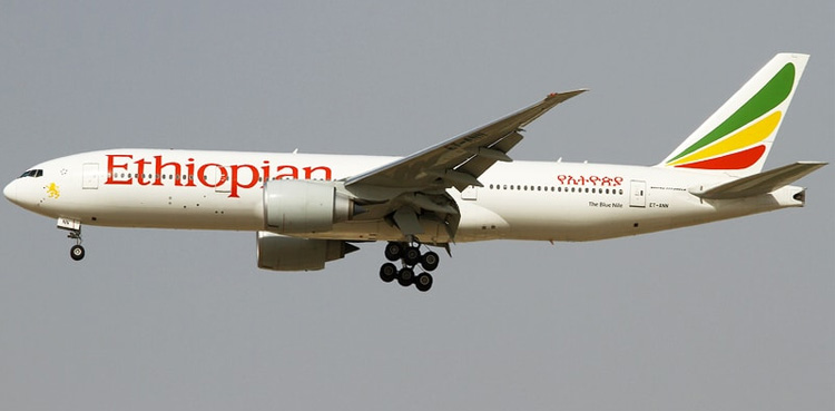 Ethiopian plane, emergency landing, Karachi