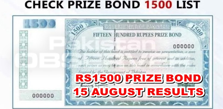 Rs1500 Prize Bond, August 2024, Check draw results, winners