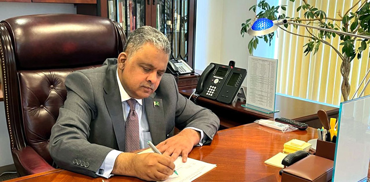 Rizwan Sheikh, Pakistan’s envoy to US, ambassador assumes charge, Pakistan-US relations