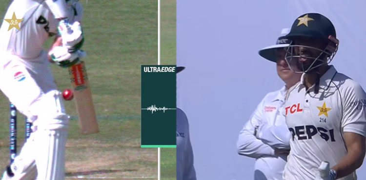 Shan Masood argues with umpire after controversial dismissal