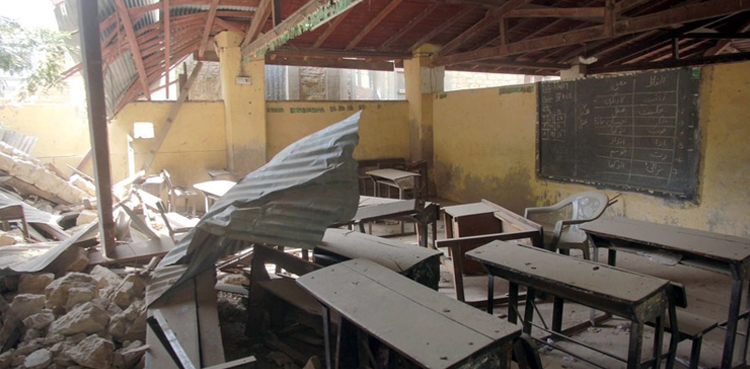 School roof collapsed