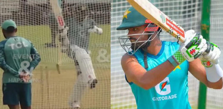 Babar Azam kicks stumps, Babar Azam