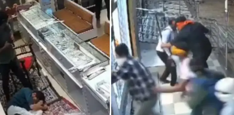 video, robbers, jewellery shop, viral,