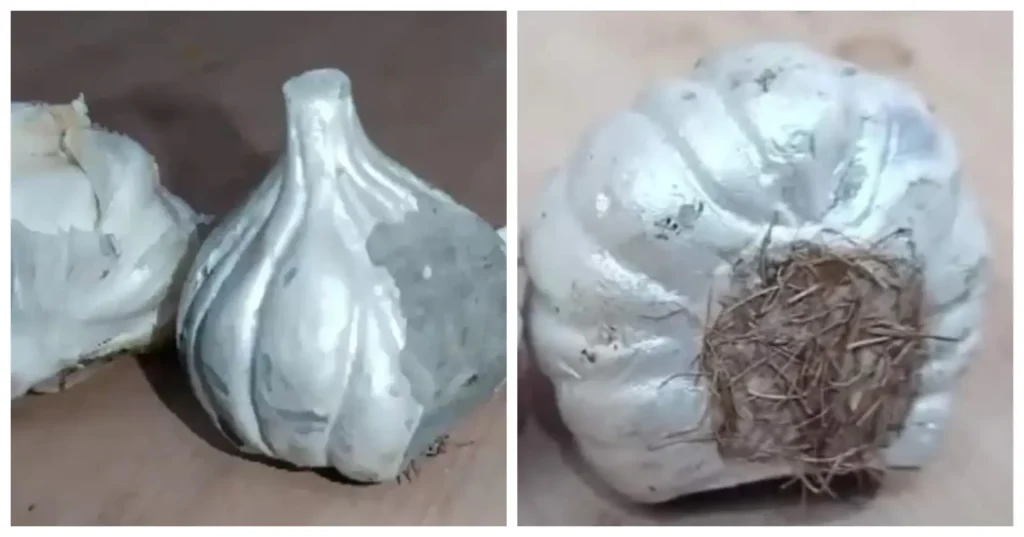 VIRAL, Woman, garlic made with cement, video,