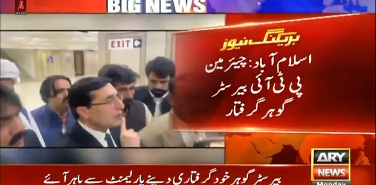 pti chairman, barrister gohar, tehreek-e-insaf, parliament,