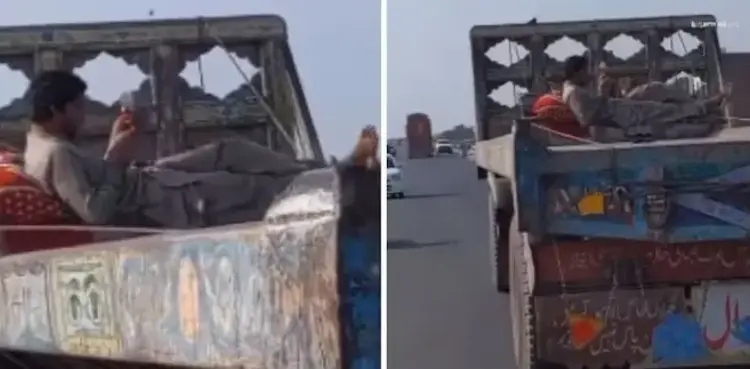 viral, pakistani man, truck, hammock,