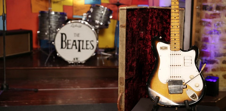beatles, george harrison, guitar auction